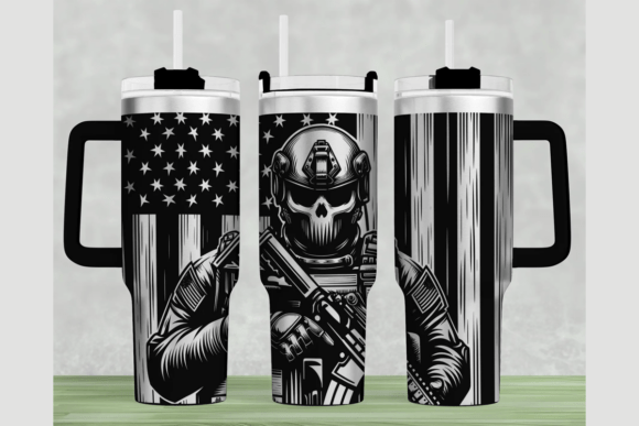 Skull Soldier USA (40 oz) Tumbler